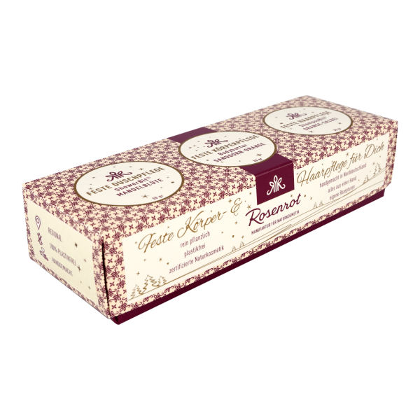 Winter-Naturkosmetikgeschenkset Damen - Rosenrot