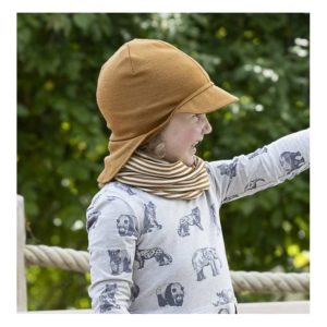 Sunny Wolle/Seide Mütze mit Schirm und Nackenschutz - Pickapoo